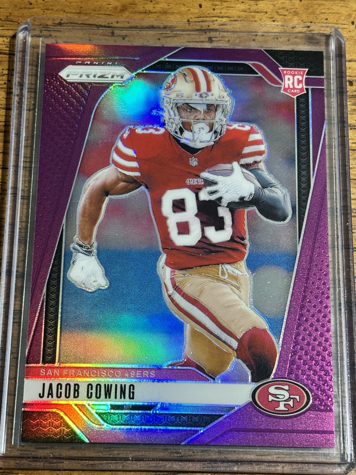 2024 Panini Prizm Rookie Jacob Cowing #335 Purple Prizm /125 RC 49ers