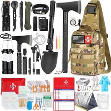 262Pcs Survival Kit w/First Aid, Tent, Axe, Shovel, Bug Out Bag