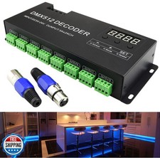 AZIMOM 24 Channel DMX Decoder Controller with Digital Display DC5V-24V 3A/CH