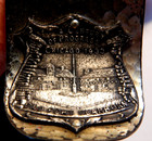1933 CENTURY OF PROGRESS SILVER PLATED NAPKIN HOLDER, OLD FORT DEARBORN BADGE — photo 6