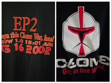 Vintage Star Wars Episode 2 Shirt Mens XL Black Attack Of The Clones Movie Promo