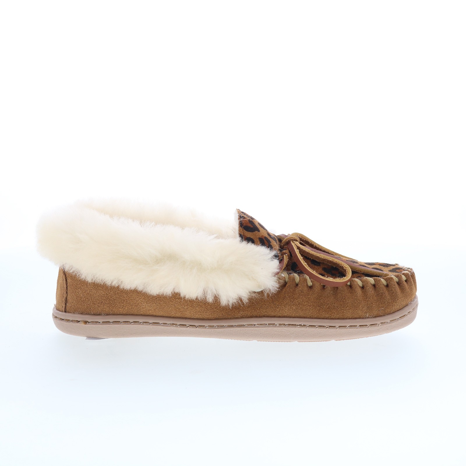 Minnetonka Alpine Sheepskin Moc 3371F Womens Brown Loafer Slippers Shoes 5 10190₽