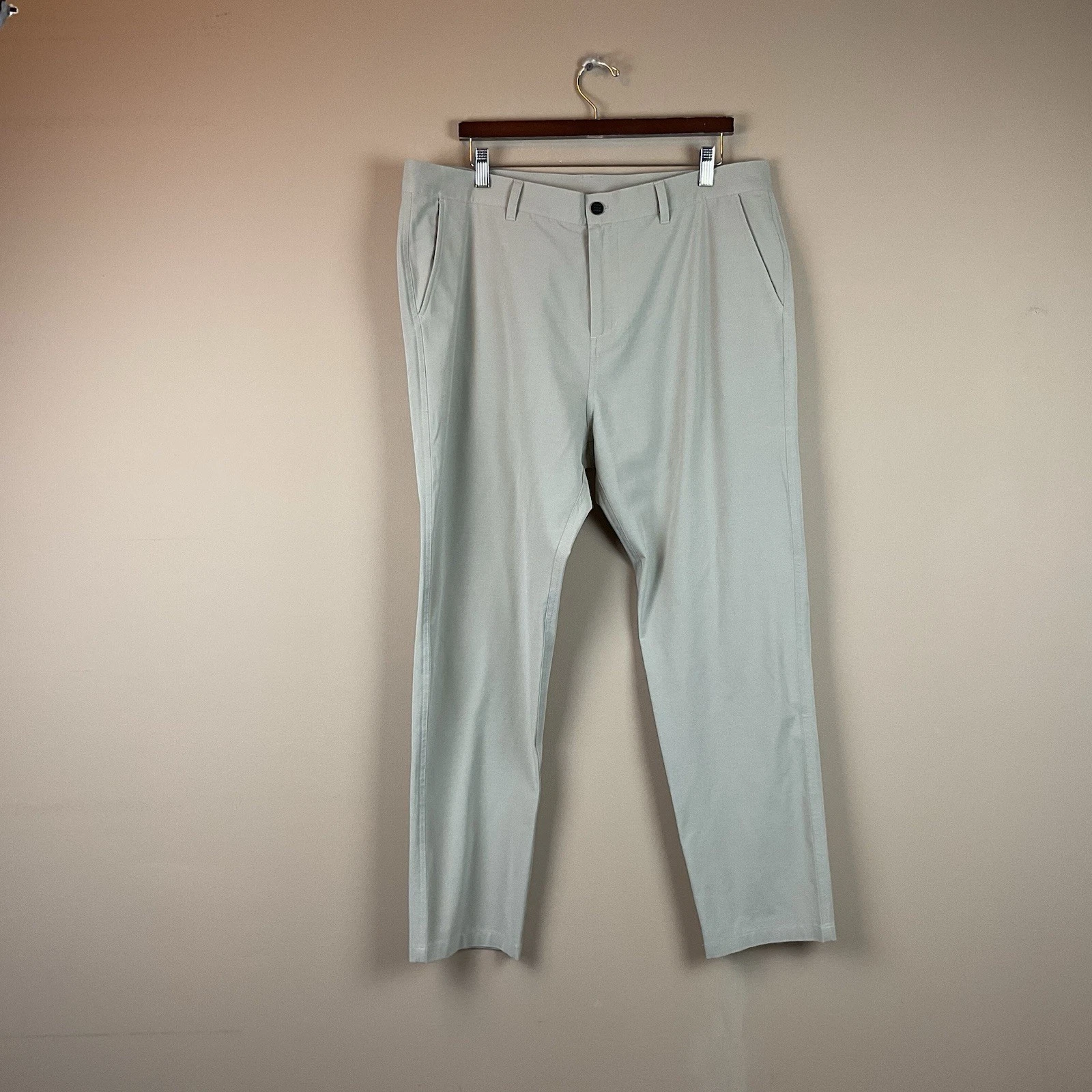 Free Fly Chino Pants Mens 37 X 30 Beige Lightweight Stretch Golf Poly Cotton