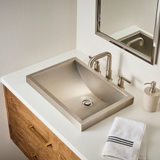 Ruvati 20 x14 Semi-Recessed Drop-in Topmount Bathroom Sink - RVH6211ST REFRB