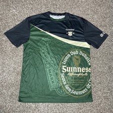 Guinness Shirt Mens L Black Dry Fit Performance Harp Logo Beer Irish Soccer