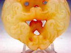 Old Nephrite Jade Stone Carved Pendant Double Foo Dog Lions #08182503 — photo 3