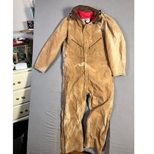 Vintage Walls Blizzard-Pruf Coveralls 2XL Tan Cotton Duck Canvas Quilted Fair