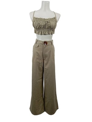 SKYLAR ROSE Strick Twin Set Damen Twin Set Gr. DE 38 khaki Casual-Look