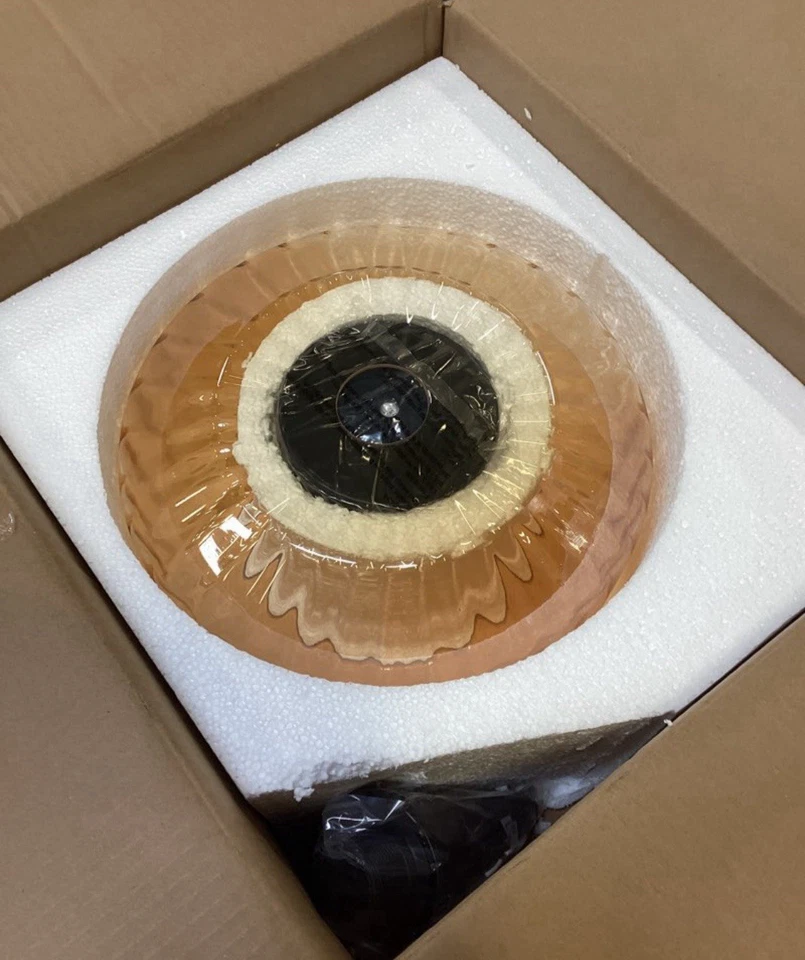 Lámparas colgantes modernas con vidrio soplado a mano ámbar Foto 2 de 4