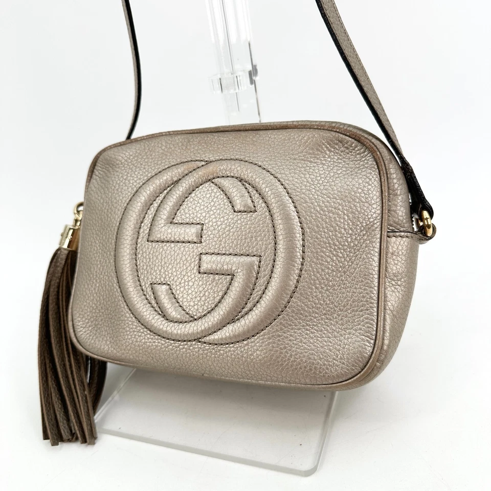 GUCCI Soho Disco Bandolera Bolso de Hombro para Cámara Cuero Dorado Auténtico Foto 2 de 4
