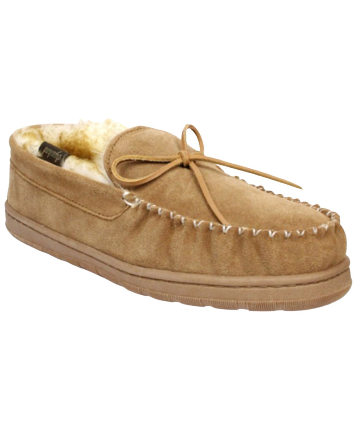 Superlamb Men's Shearling Slippers - Moc Toe Medium Brown 8 EEE