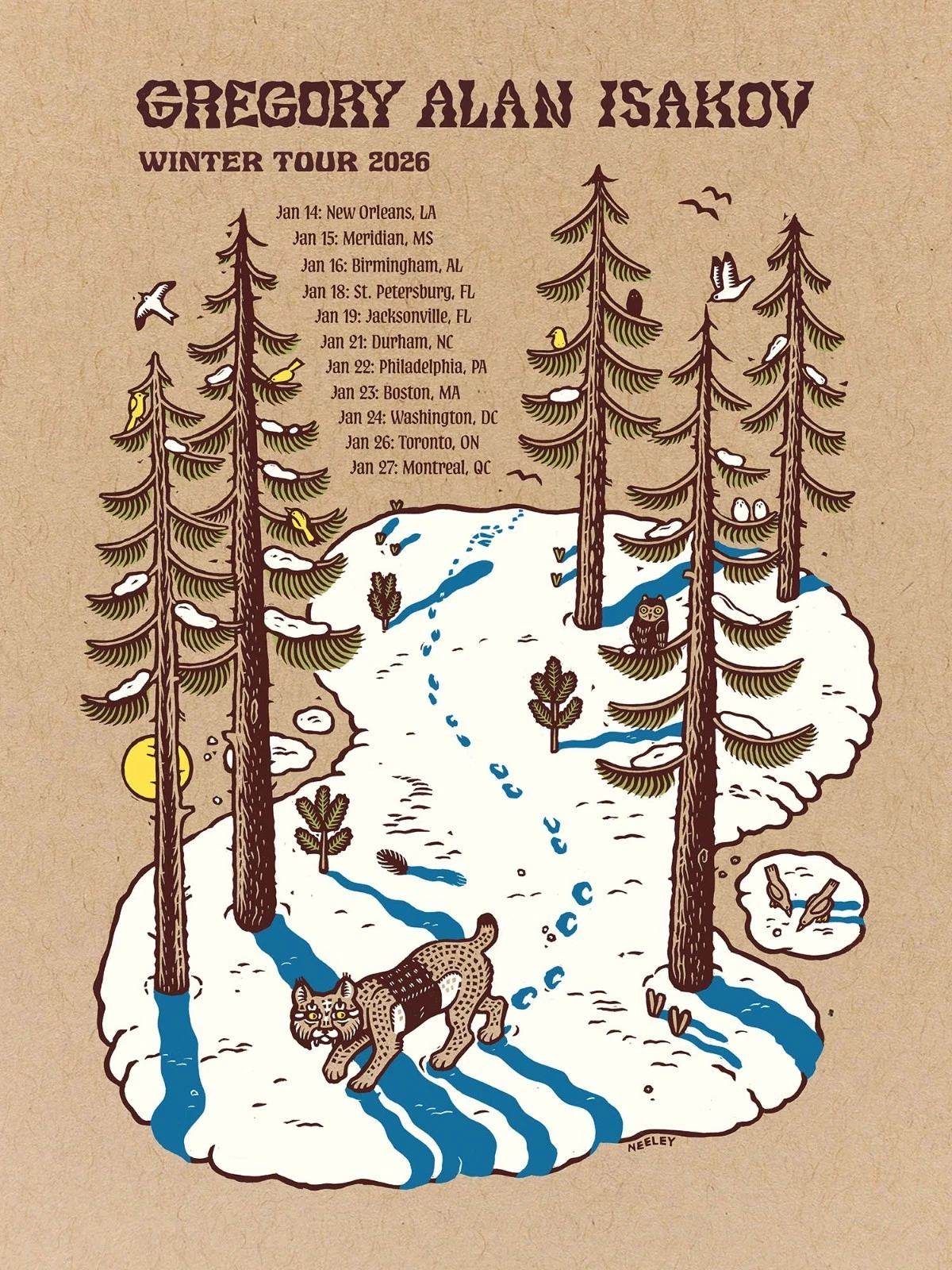 Gregory Alan Isakov winter Tour 2026 Poster