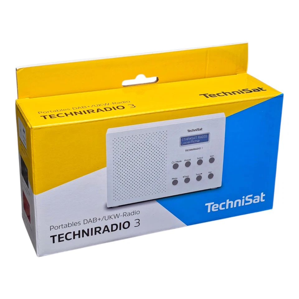 TechniSat DAB+ Radio TECHNIRADIO 3 Weiß UKW Wecker Kopfhörer tragbar