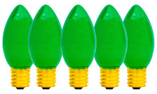 C-7 GREEN CERAMIC STEADY BULBS NEW 1 BOX OF 25 C7 GREEN CERAMIC STEADY BULBS E12