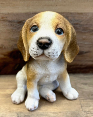 Dog Beagle Puppy Figurine Resin 5''H