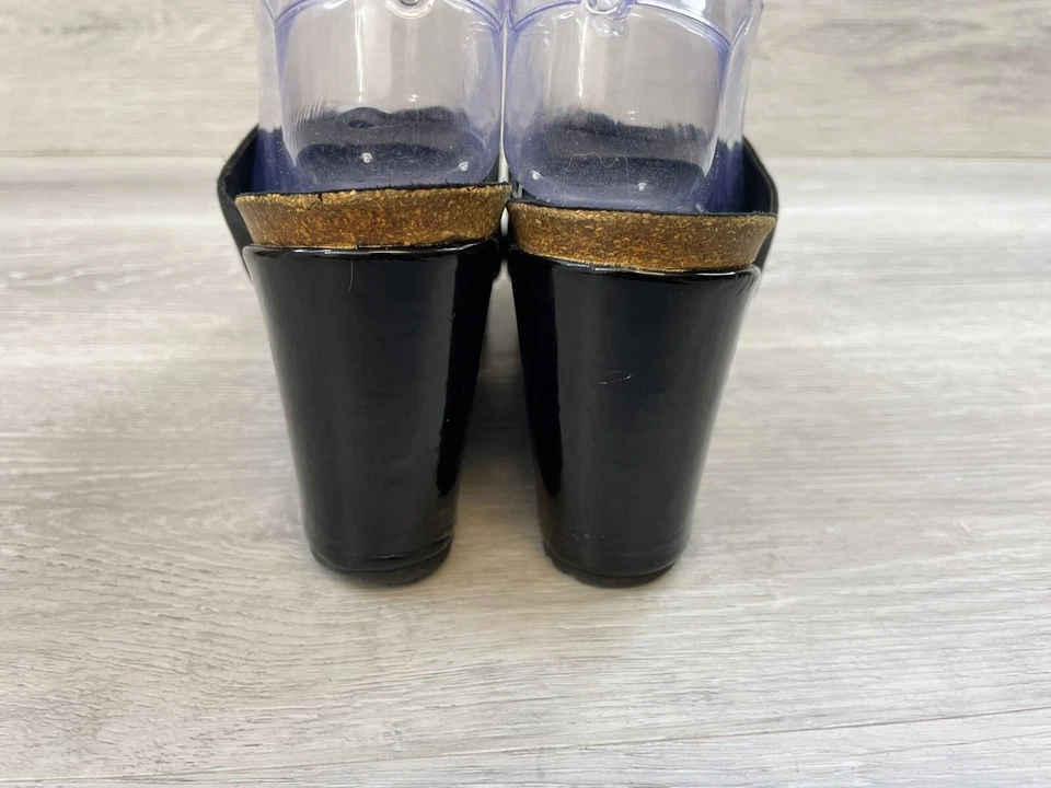 Sandalia para mujer Donald J. Pliner caramelo EE. UU. 8,5 negra textil sin cordones zapatos de cuña Foto 4 de 4