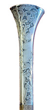 Antique and UniquVictorian Repousse Sterling Silver Umbrella / Cane Handle