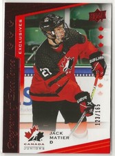 2021-22 Upper Deck Team Canada Juniors Exclusives #119 Jack Matier POE 123/165