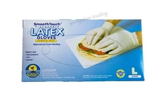 SmoothTouch Latex Gloves Powder Free, Large 100 Latex gloves 