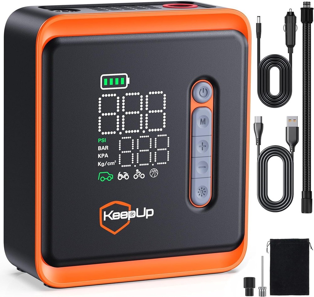 Tyre Inflator Portable Air Compressor with 25000mAh Rechargeable Battery