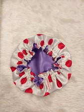 Baby Satin Bonnet Cap, two colour double fabric. From 6 months