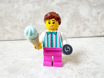 LEGO Town City GELATAIA Cameriere Gelato Gelateria Ice Cream Minifigure NUOVA