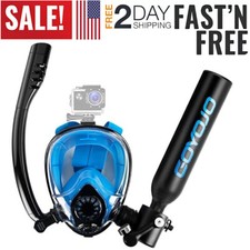 GOYOJO Mini 0.5L Scuba Diving Lung Tank with Snorkeling Mask Cylinder 6-10Mins