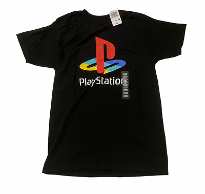Playstation Shirt Short Sleeve Mens Medium Black With Logo Tee New With Tags
