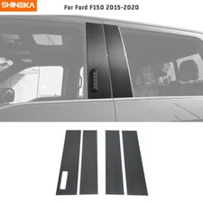 4x Carbon Fiber Exterior Window B Pillar Post Trim For Ford F150 15+ Accessories
