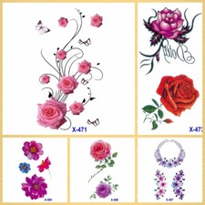 Set of 5 Sheets Flower Dream Catcher Stars Cross Snake Moon Totem Body Tattoo