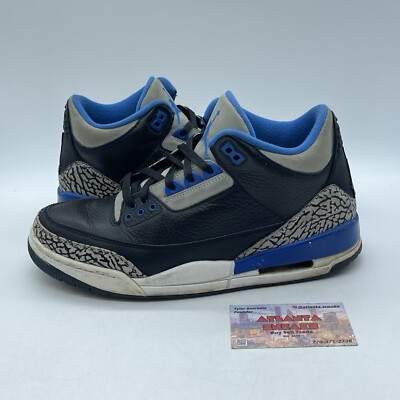 Size Air Jordan Retro Sport Blue Black Leather Grey Suede