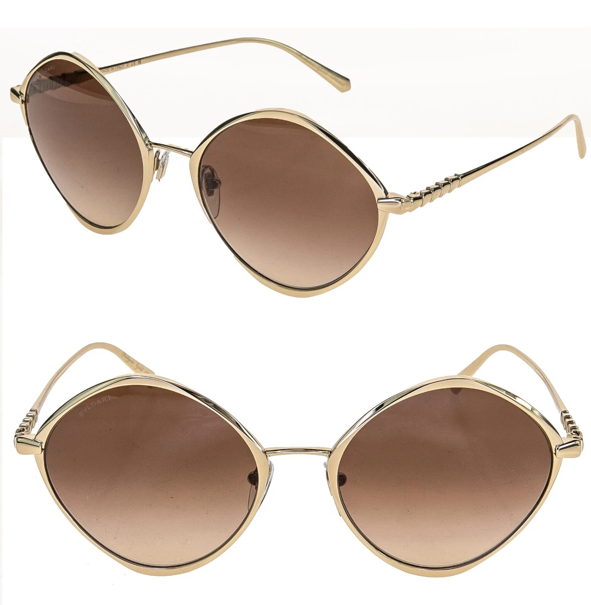 Bvlgari Gold Brown Sunglasses for Women for sale | eBay display picture 3