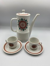 Rare Vtg Czechoslovakia Bohemian Porcelain Damitasse Tea Set. 5 Pieces Read 