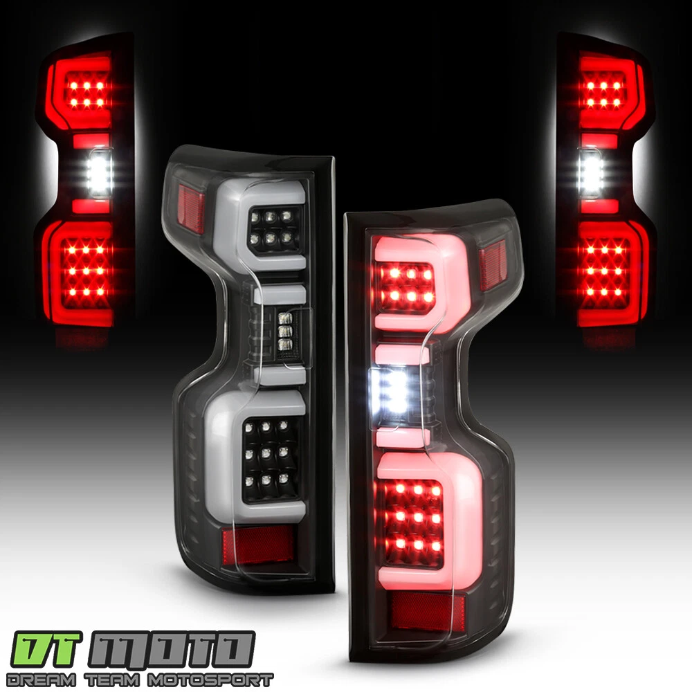 2019-2023 Chevy Silverado 1500 [Incandescent Model] Black LED Tail Lights Lamps