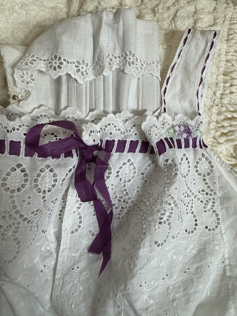 WEARABLE antique Victorian Edwardian corset cover Camisole Eyelet  