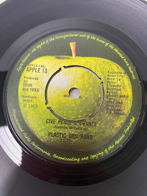 Plactic Ono Band Give Peace A Chance/Remember Love 7'' Vinyl Single A1/B1 Apple13