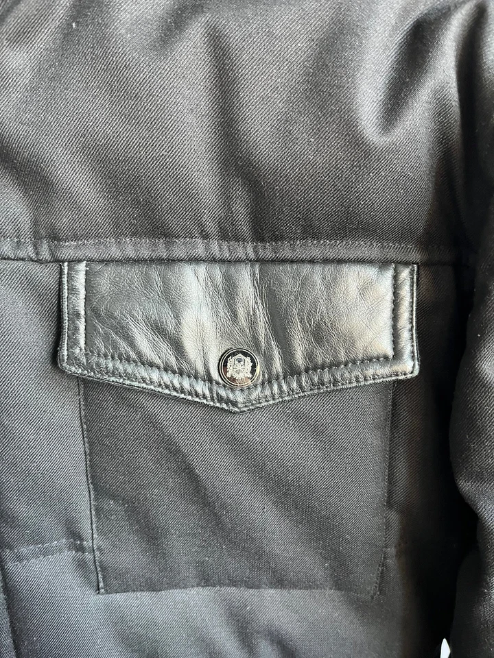 -40%OFF SALE The Kooples mens wool parka jacket coat hooded leather elements - Image 3 of 4