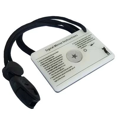 COOPERS BAY OUTDOORS Emergency Signaling Mirror with Lanyard for Hiking, Backpacking, Boating, 2x3