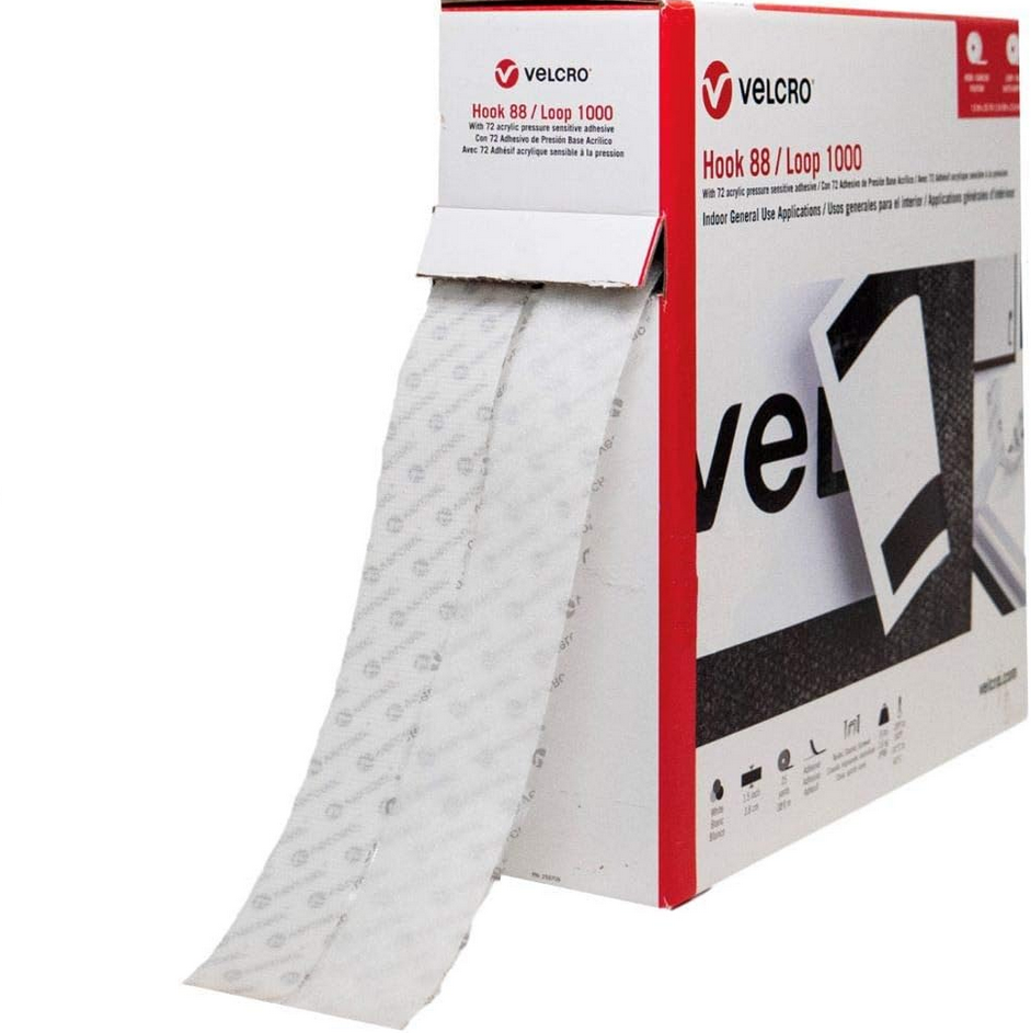 Velcro Brand 1.5 Inch Adhesive Strips Custom Length Hook and Loop Tape 2 Rolls