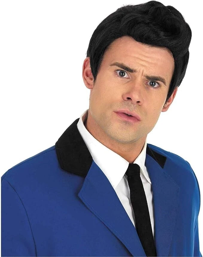 Men`s 50s Teddy Boy Quiff Wig for Adult 1950s Rock N Roll Costume Halloween - Image 2 of 2