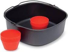 9 Stampi per Muffin in Silicone con Inserto da Forno Airfryer Nero - Lavabili in Lavastoviglie