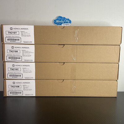 Konica Minolta TN216 KYCM Complete Toner Set For bizhub C220 C280 C360 Plain Box
