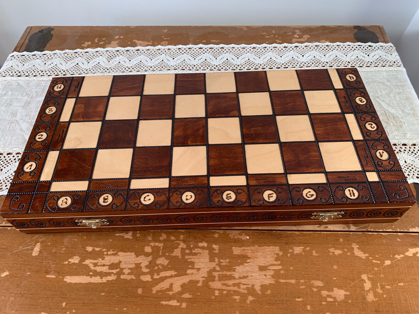 Master Wooden Chess Set Mahogany Board 21 Weighted -  Portugal