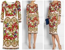 Dolce&Gabbana dress it40 US4-6 pink  print sicily wheel and flowers