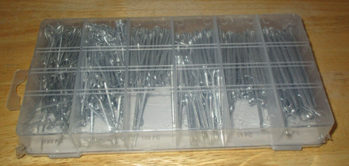 Tool Solutions Zinc Plated Cotter Pin 560-Pcs Assortment Corrosion-Resistant - Picture 2 of 7