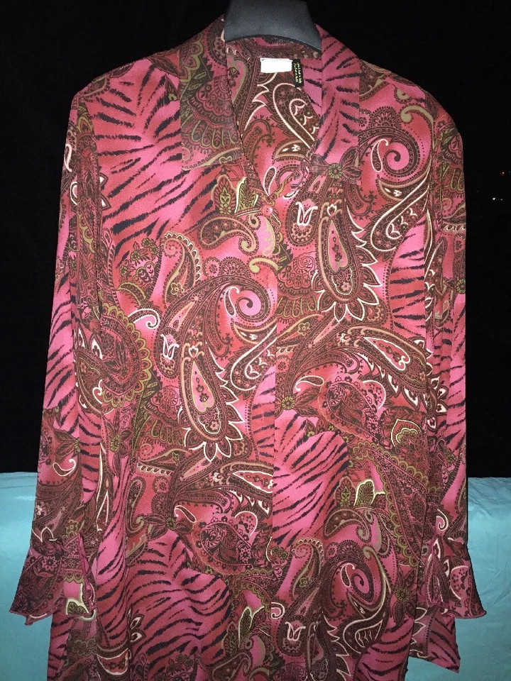 Studio C ITALIA TRANSPARENTE Cachemira con UNICORNIO Leggings Blazer Chaqueta Mujer Talla 26 28 3x Foto 2 de 4