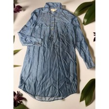 Michael Kors Denim Shirt Dress Long Sleeve Casual XS