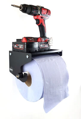 MEGAMAXX Industrial Blue Roll Paper Towel Holder Dispenser Cleaning Shelf Workshop Garage