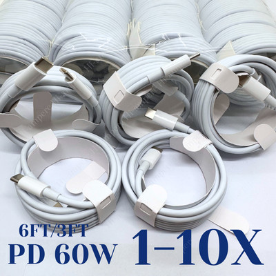 60W PD USB-C to USB-C Cable Fast Charger Cord For iPhone 16 15 Pro Max iPad Lot