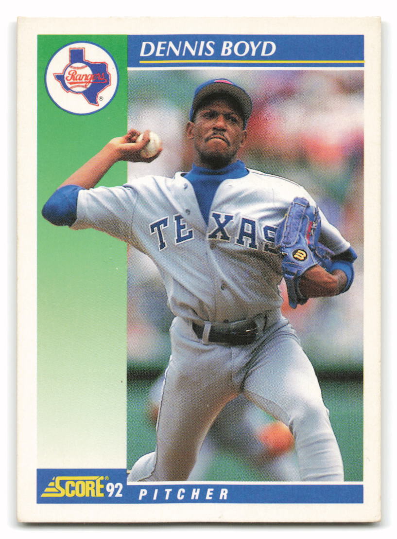Dennis Boyd 1992 Score BASEBALL #531 Texas Rangers